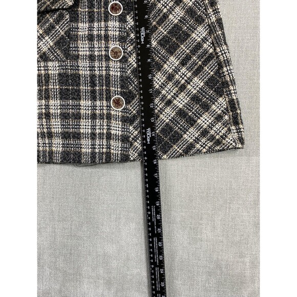 Plaid Wool Blend Skirt Womens Small Button Front Pocket Lined Classic Preppy - Picture 6 of 9